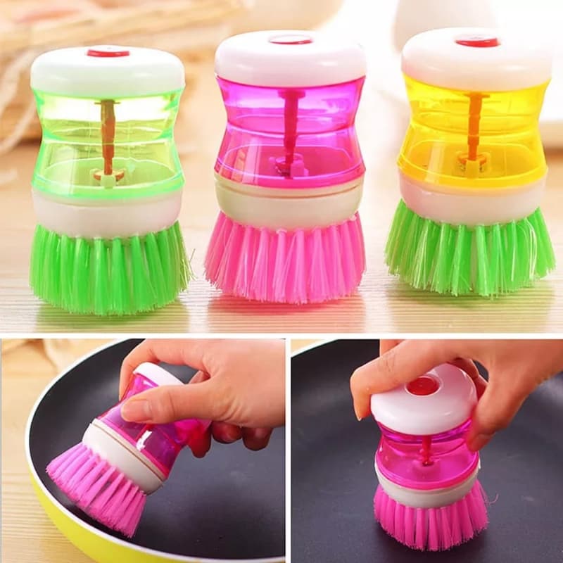 Brush With Washing Up Liquids Soap Dispenser