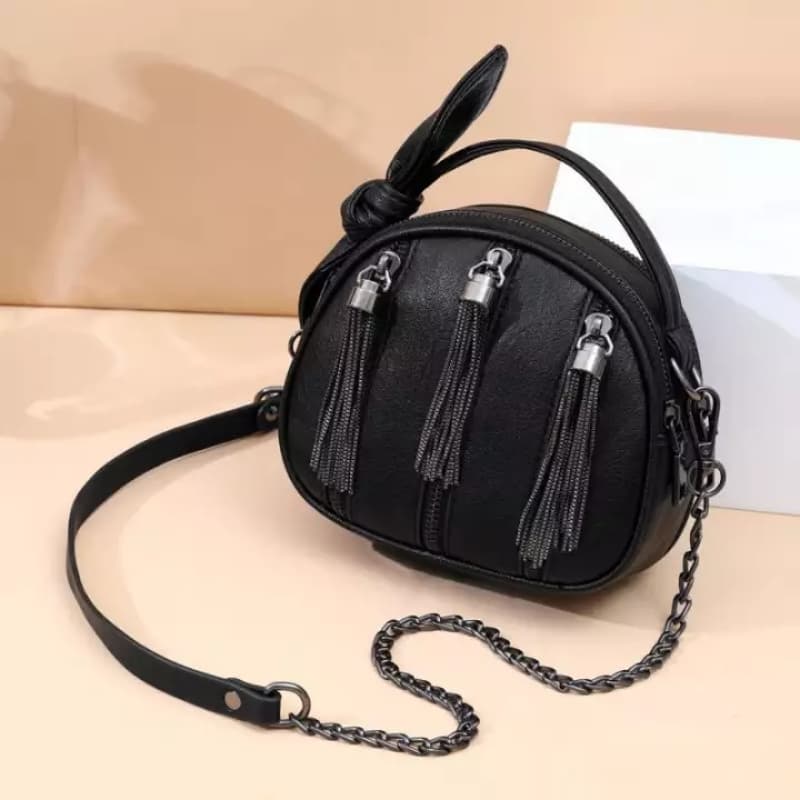 Leather Tassel Crossbody Bags