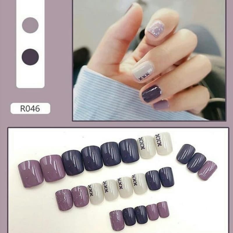 24 Pcs Cute Fake Nails Set