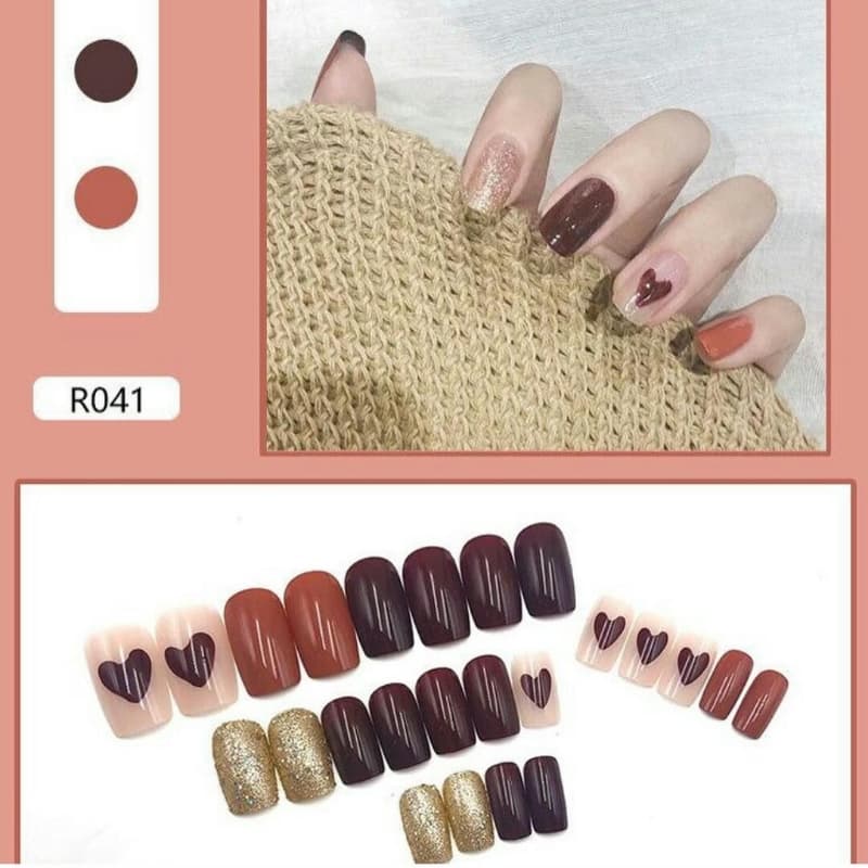 24 Pcs Cute Fake Nails Set