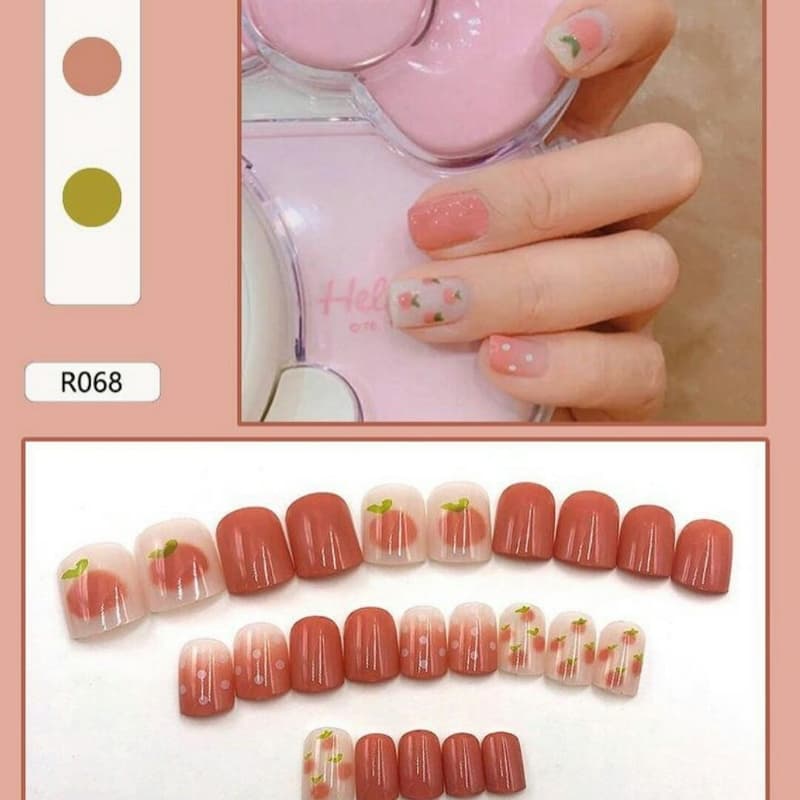 24 Pcs Cute Fake Nails Set