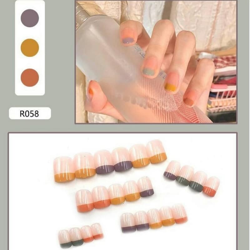 24 Pcs Cute Fake Nails Set