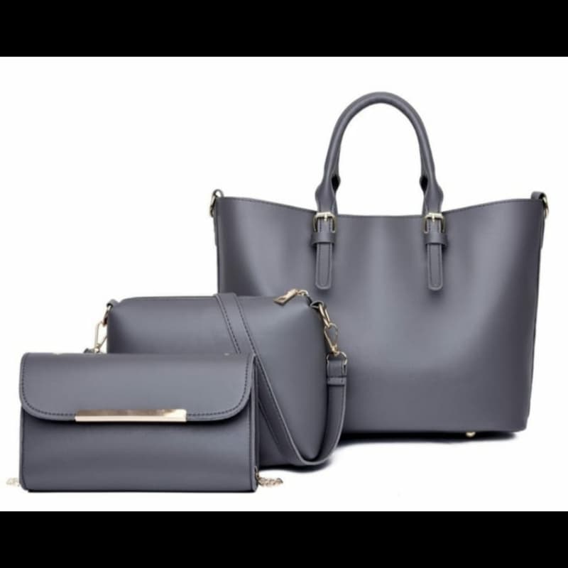 3 pcs Leather Hand Bag 4 Colors