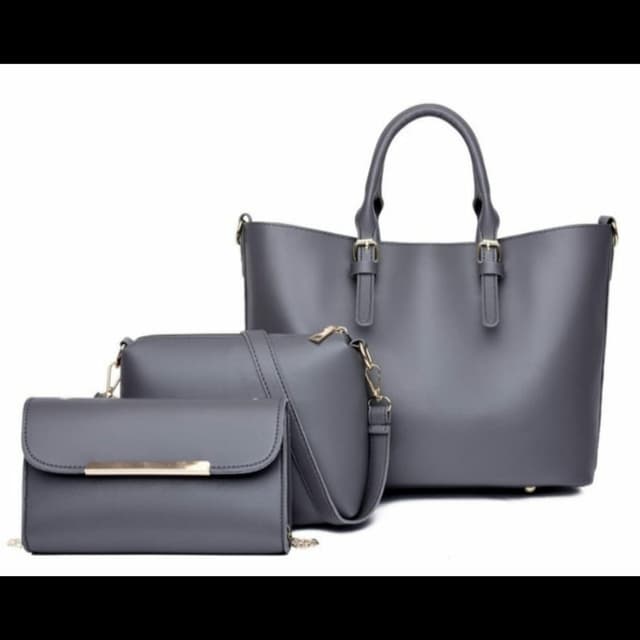 3 pcs Leather Hand Bag 4 Colors