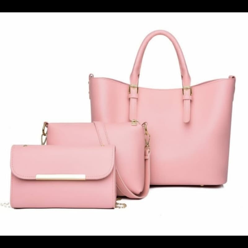 3 pcs Leather Hand Bag 4 Colors