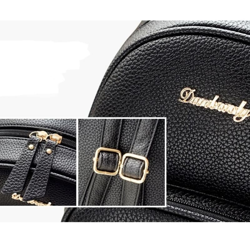 White with Embroidery College Backpack