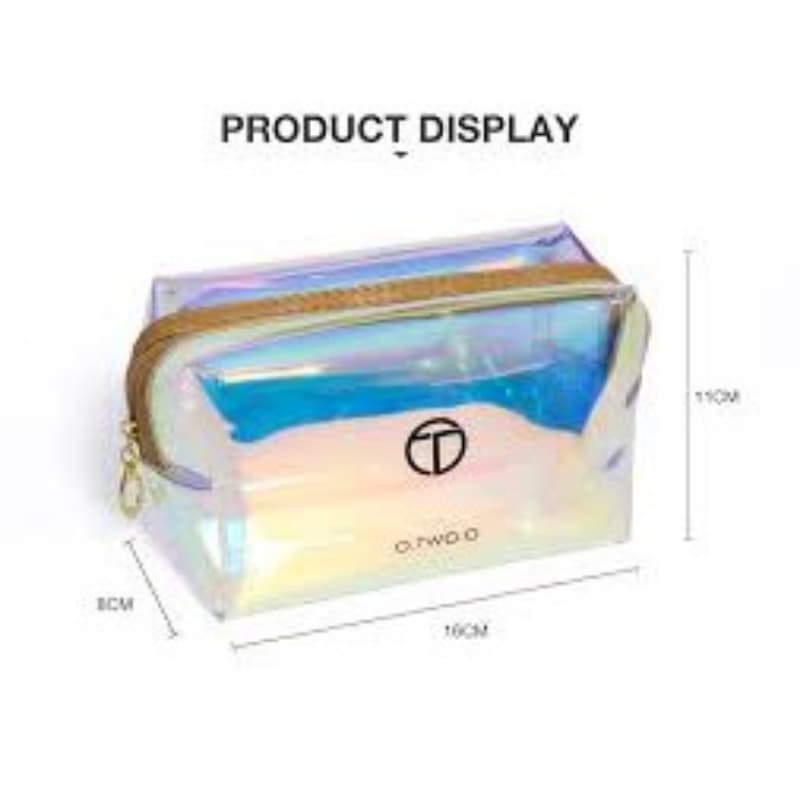 O.TWO.O Transparent Holographic Cosmetic Bag
